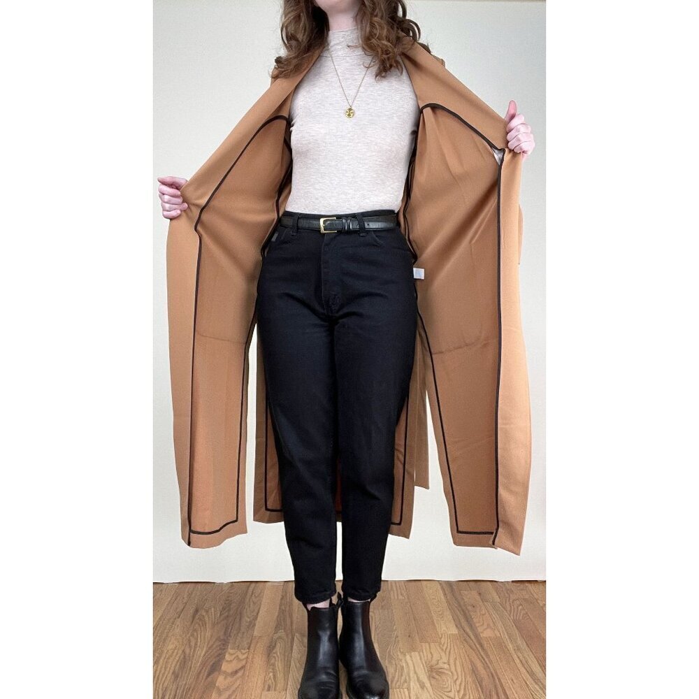 Anthropologie Amanda Uprichard Long Duster Trench Peacoat Old Money Quiet Luxury - Picture 4 of 8